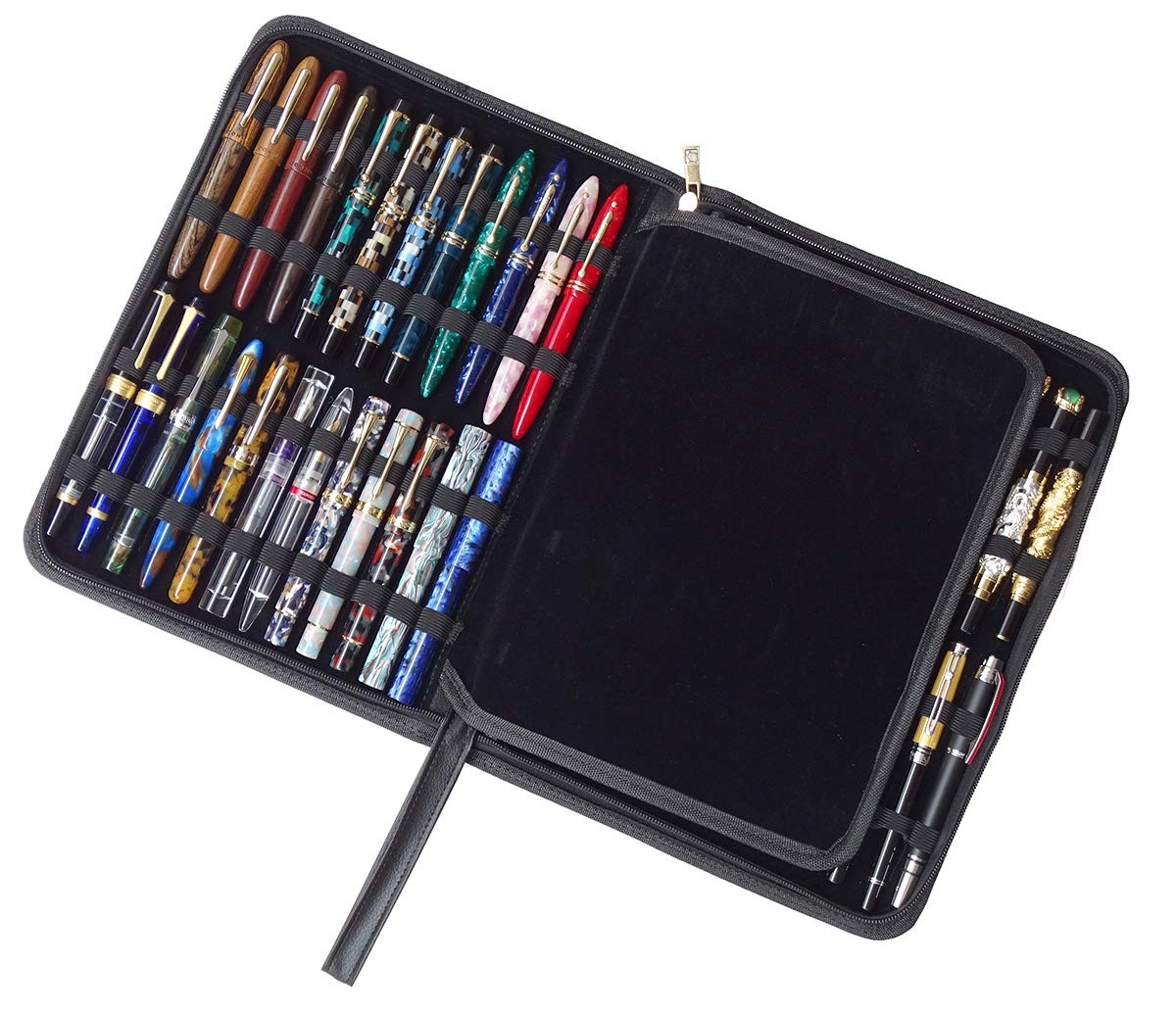 48 Fountain Pen Case PU Leather, Rollerball Pen Display Holder Bag, Pouch Large