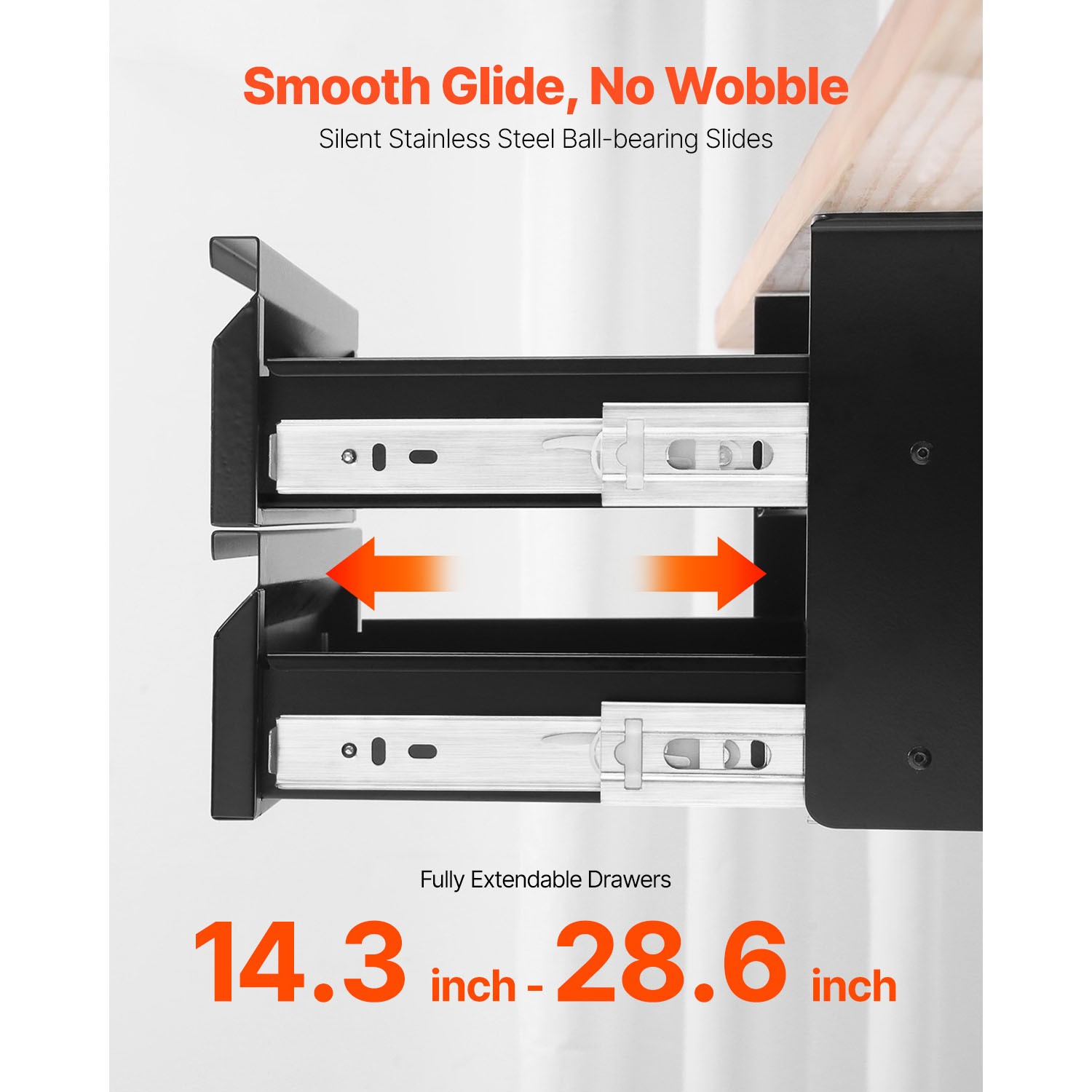 Uimoso 16″ Under Desk Organizer with 2 Sliding Drawers for Office Storage