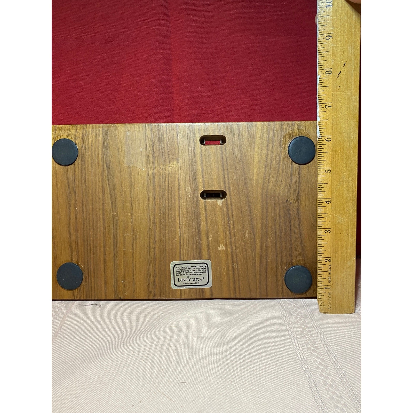 Lasercraft, USA Desktop Organizer Valet Mail Phone Wallet Holder Pine Tree GUC