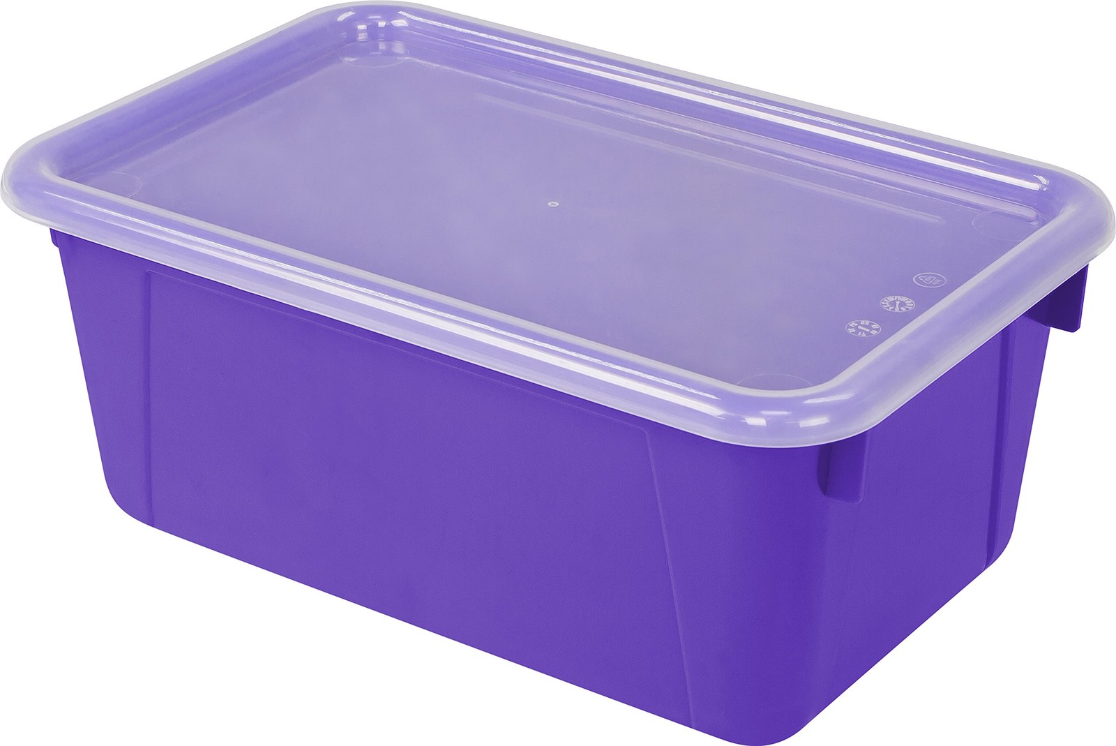 Storex Small Cubby Bins – Plastic 12.2 x 7.8 x 5.1 Inches, 5-Pack, Purple