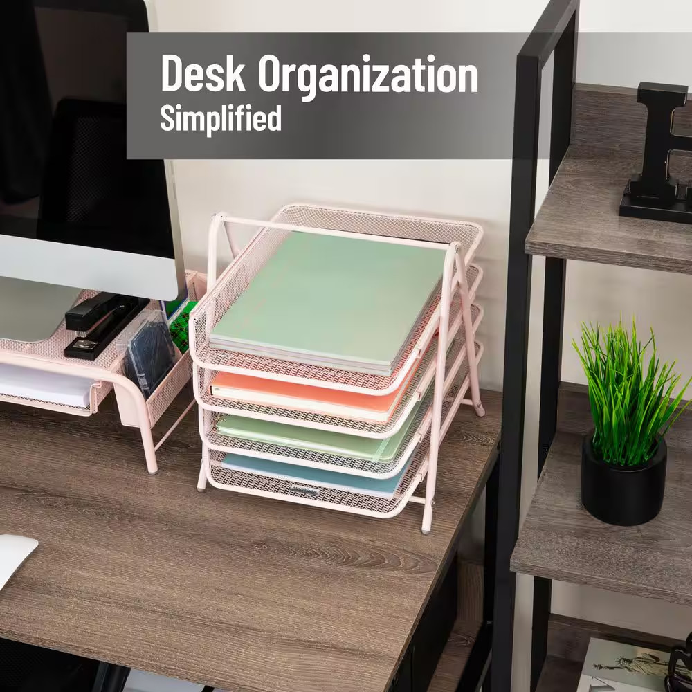 Network Collection, 4-Tier Paper Tray, File Storage, Desktop Organizer, Metal Me