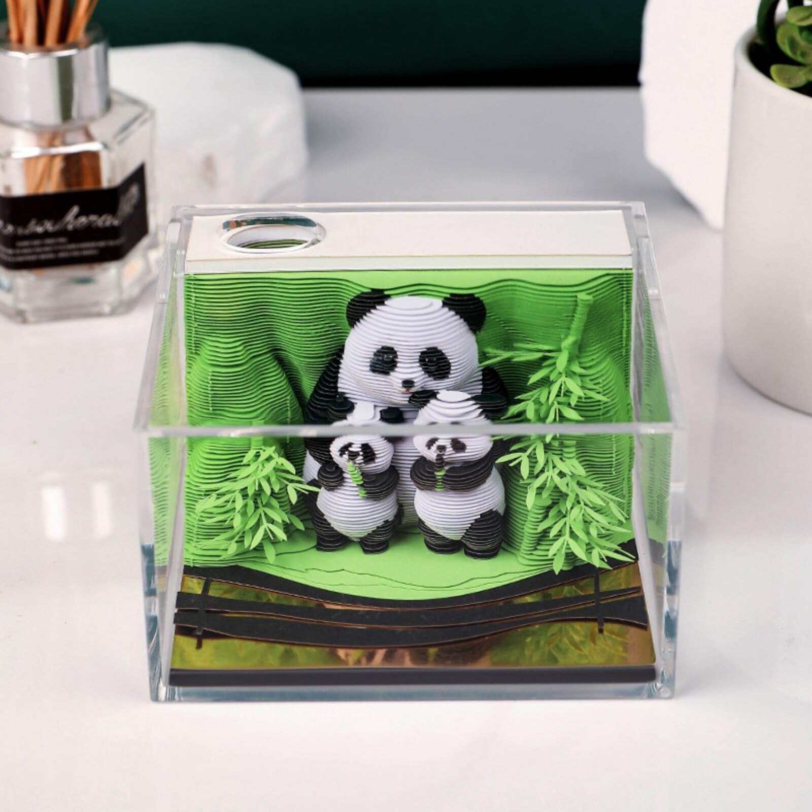 3D Calendar 2026, Panda Family Time Piece Calendar 2026, Daily Tear-Off Memo Pad