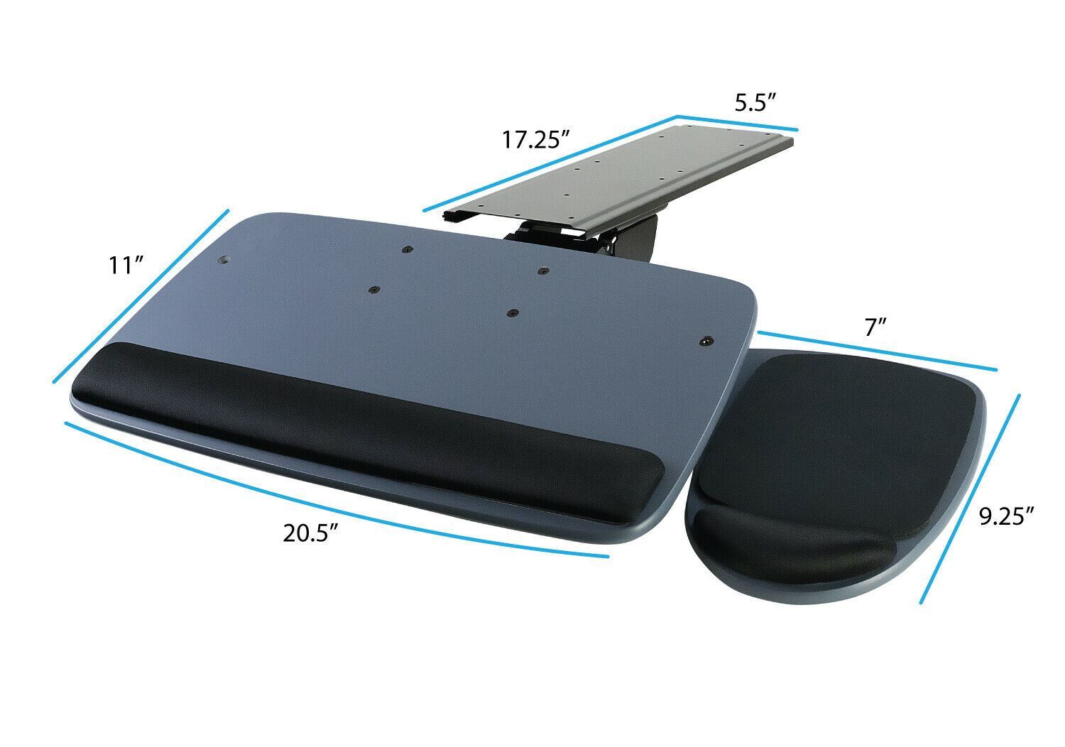 Mount-It! Under Desk Keyboard Tray with Ergonomic Wrist Rest Pad |17.25 Inch