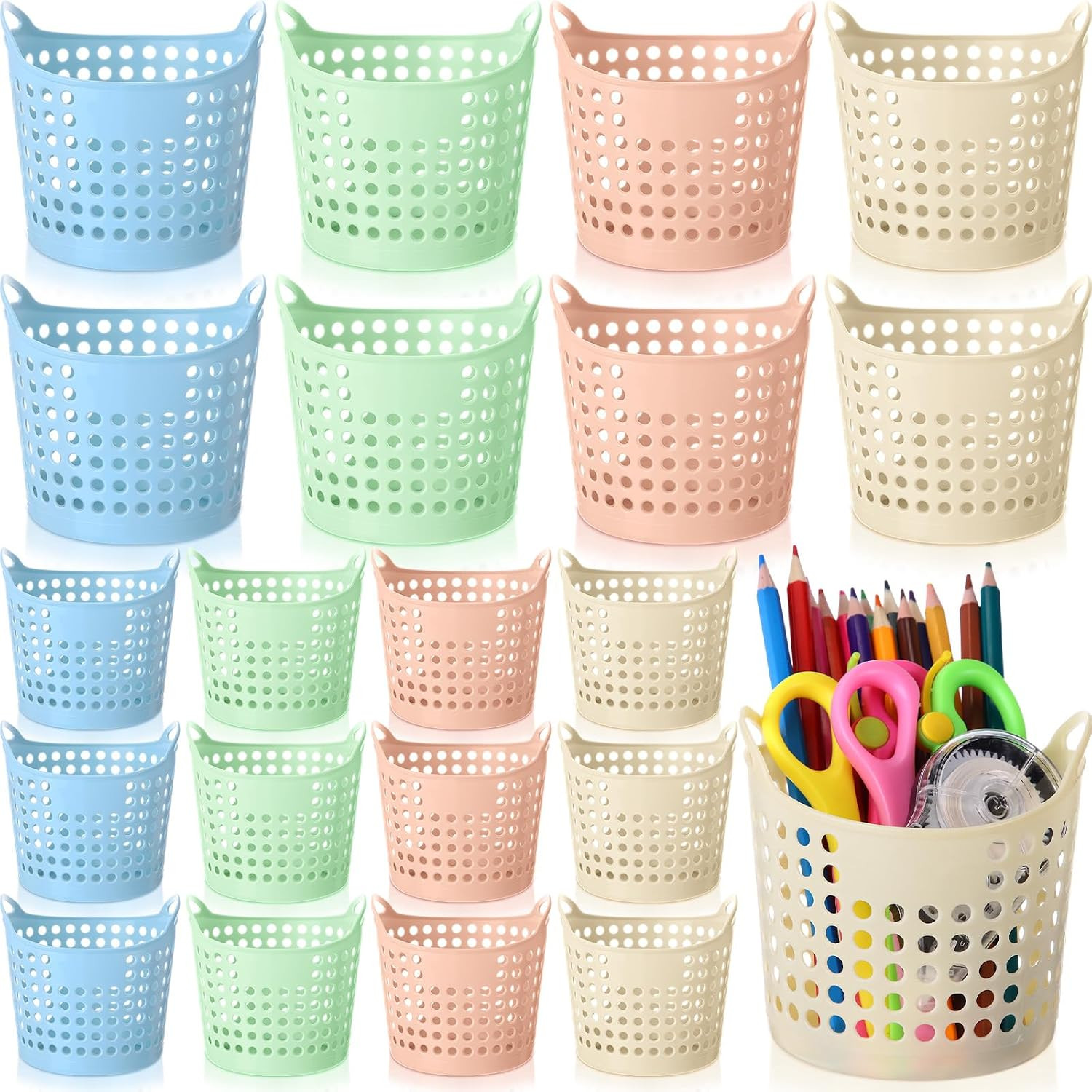 Weysat 36 Pcs Back to School Pencil Holder Pencil Cup Bulk Plastic Pen Holder fo
