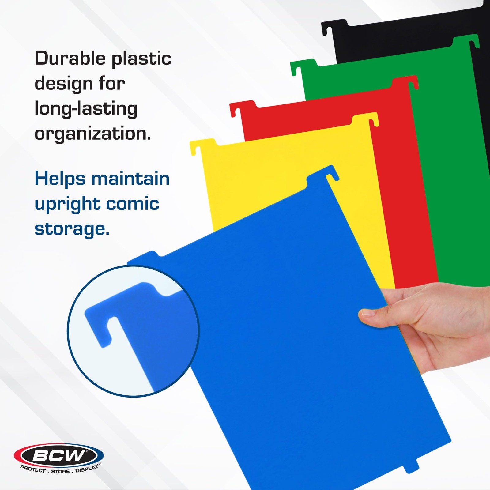 BCW Comic Bin Partitions | Exclusive Organizer for Short and Long 3 Pack, Red