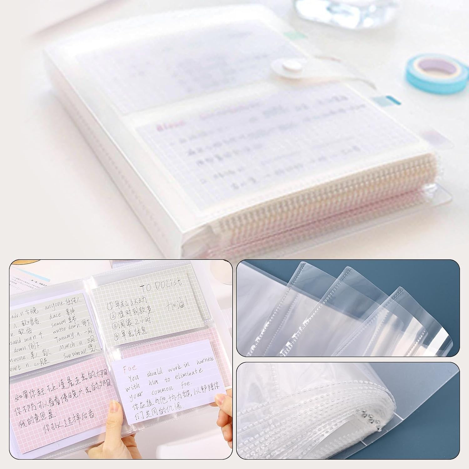 3X5 Index Card Organizer, Index Cards Clear Plastic Holder