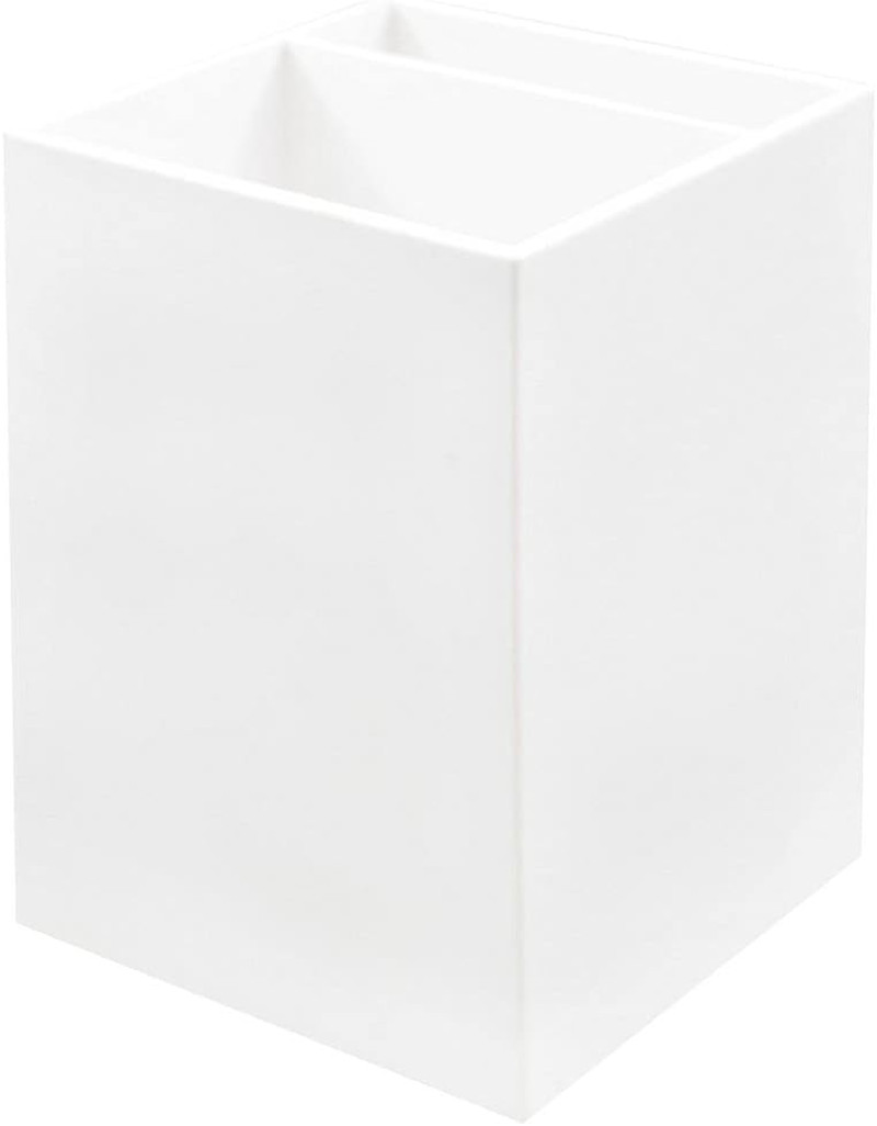 JAM PAPER Plastic Pen Holder – White – Desktop Pencil Cup – Sold Individually