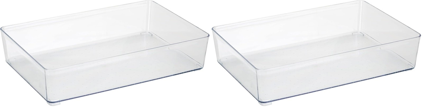 Simplify Large Drawer Organizer, Rectangular, (Pack of 2), Clear