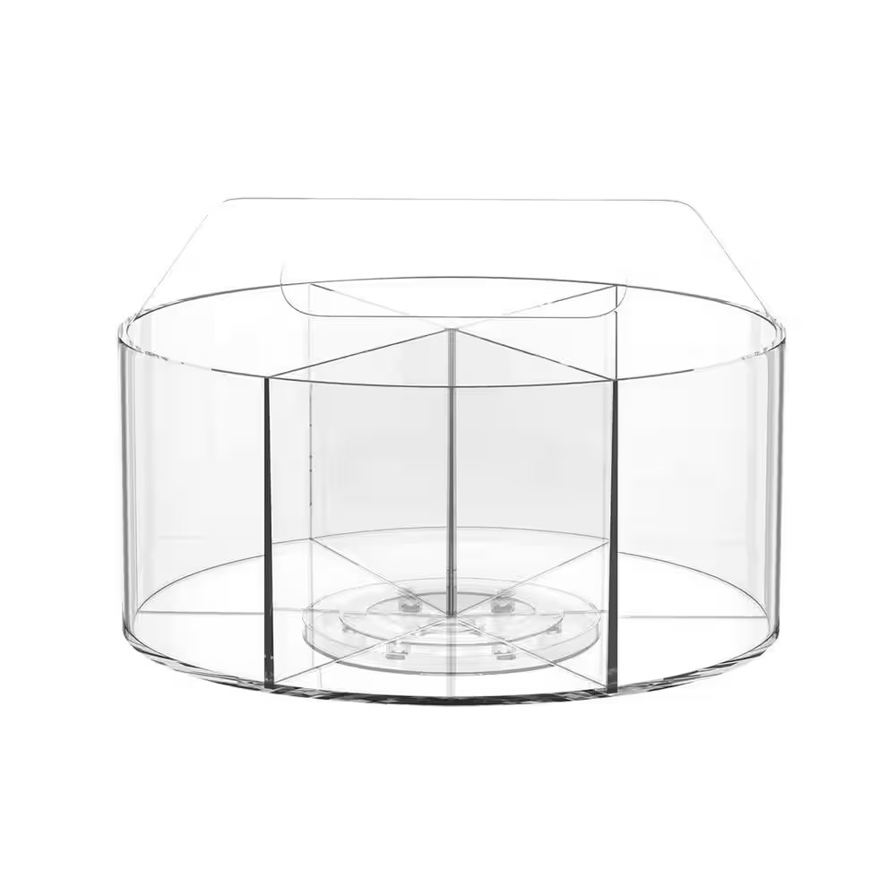 7.48 X 7.48 X 5.31 In. Acrylic Rotating Desk Organizer with 6 Compartments for O