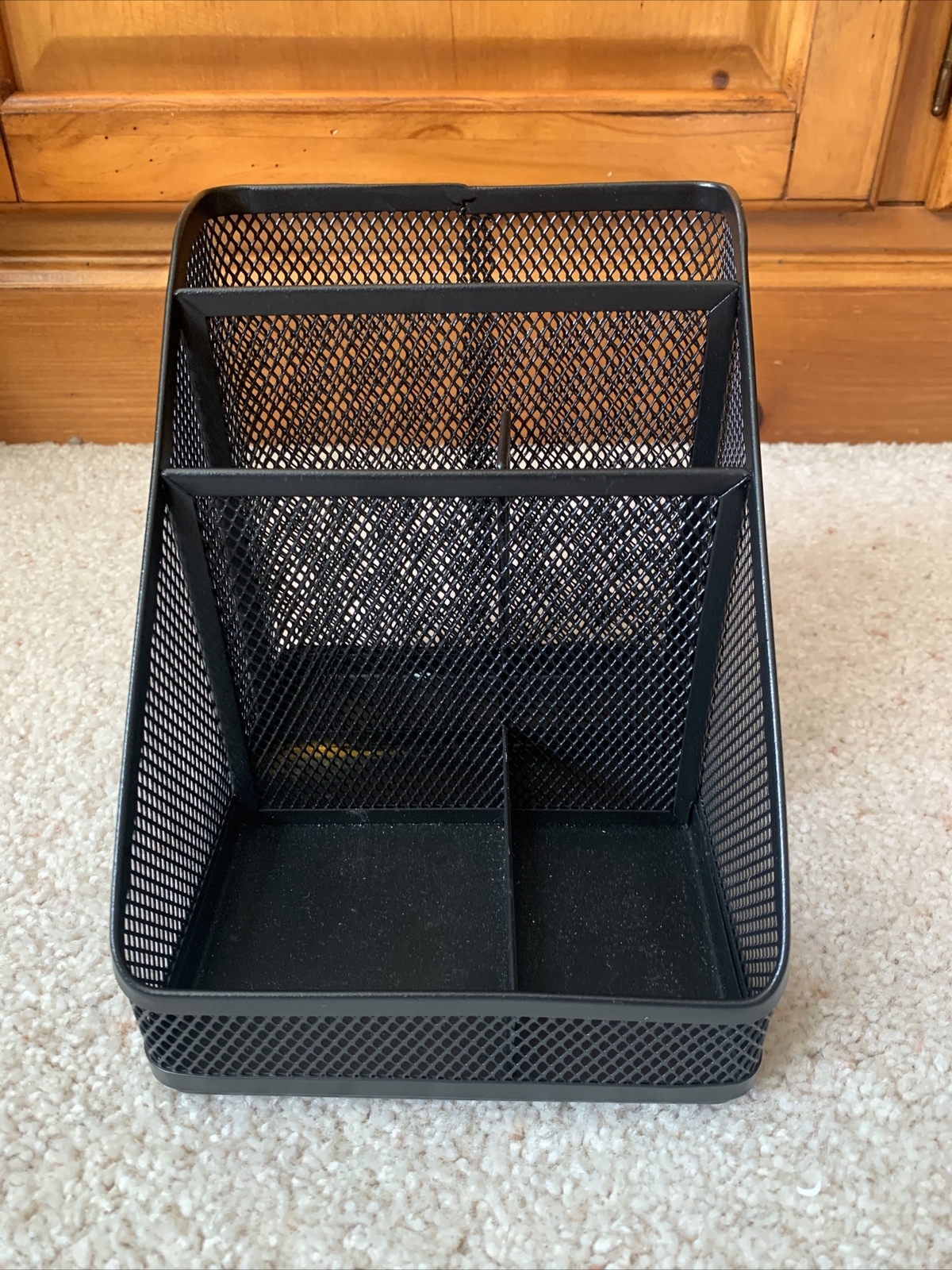 Brightroom Medium Desktop Organizer Black Mesh Metal Desk Office 7in x 7in x 6in