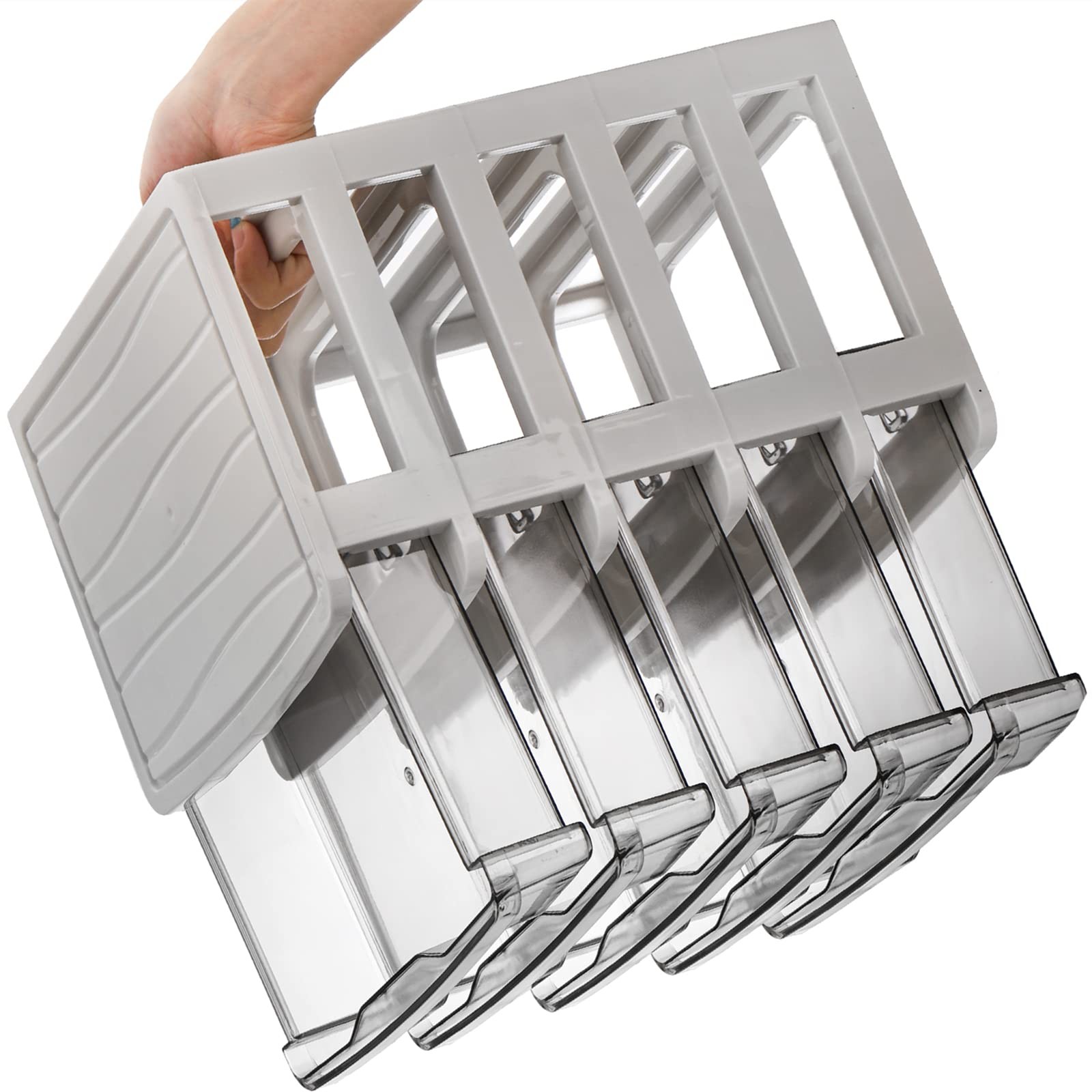 5 Drawer Desktop Storage Bin Unit, Small Plastic Organizer, White Frame with …