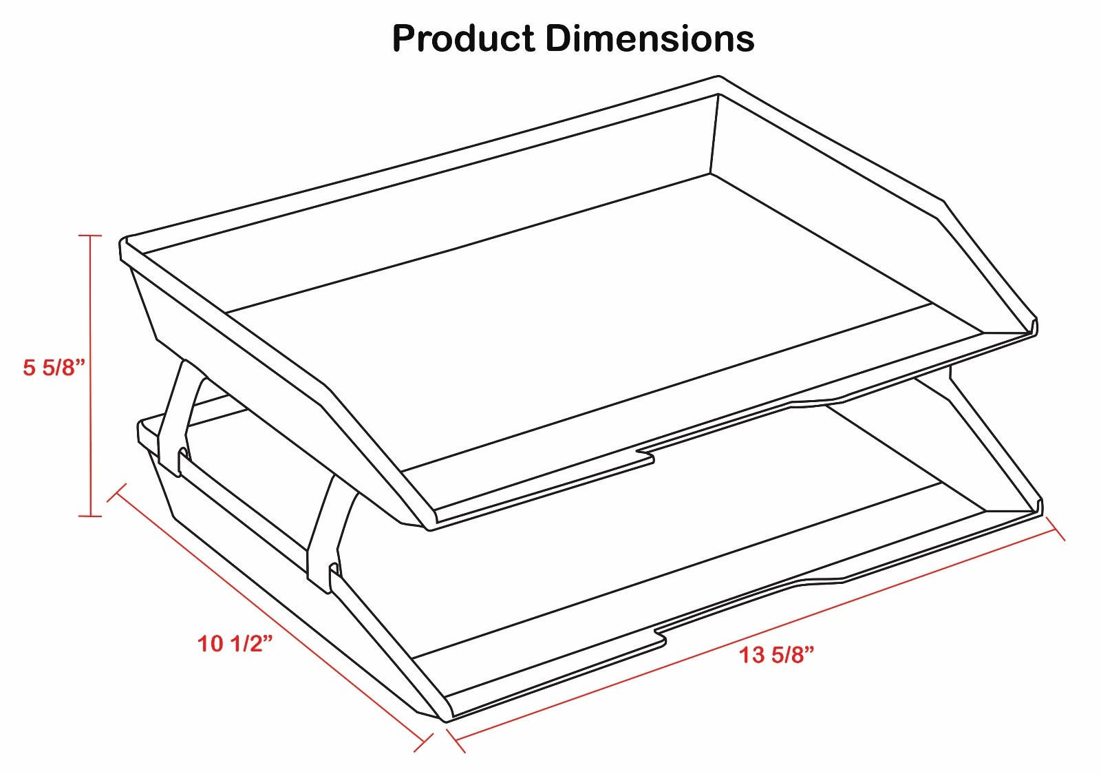 Acrimet Facility 2 Tiers Double Letter Tray (Black Color)