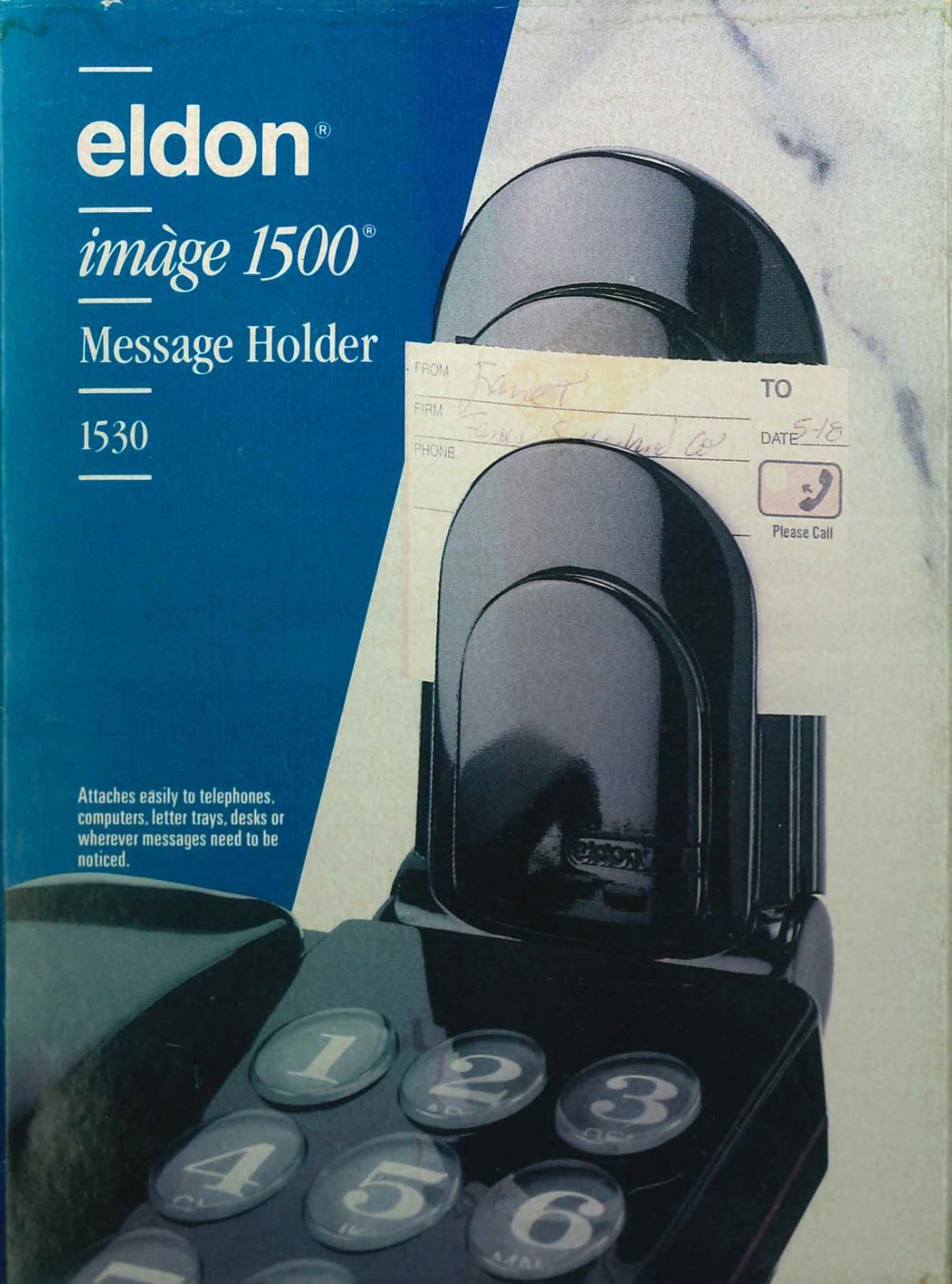 Retro Vintage MCM Eldon imàge 1500 Message Holder 1530 Slate Blue-45