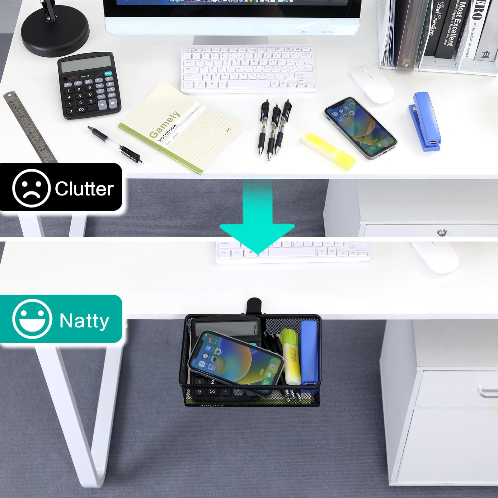 Aurynns Clip-on Drawer organizers, desk organizer,can be clipped Bronze Gold