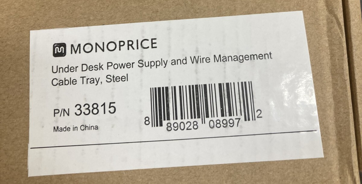 Lot of 12 Monoprice 33815 Under Desk Power Supply & Wire Management Cable Tray