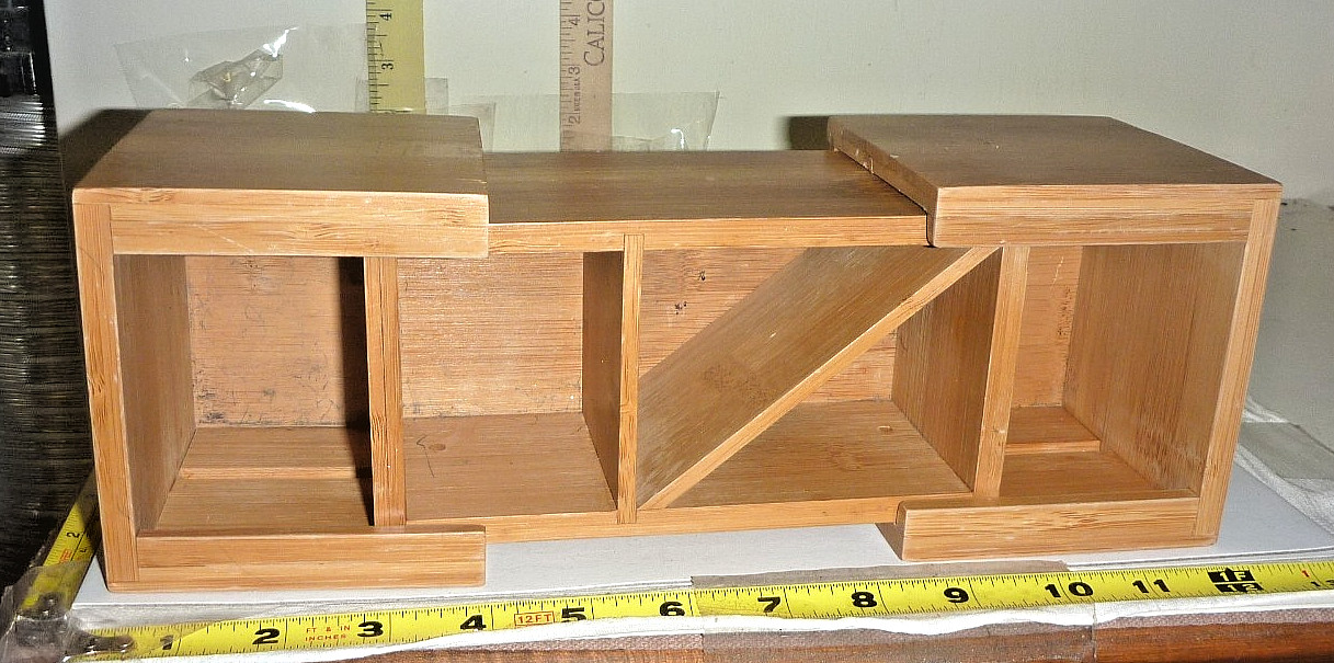 Small Bamboo 5-Slot DESKTOP Expandable Organizer/Caddy ~4H x 4W x 7½-11½”L