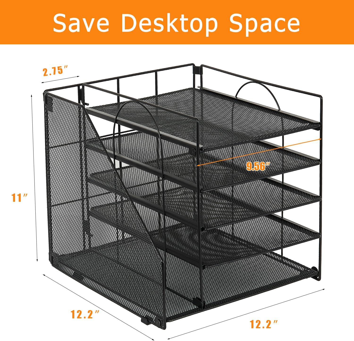 LEKETREE Desk Organizers and Accessories, 5-Tier Paper Letter Tray Organizer