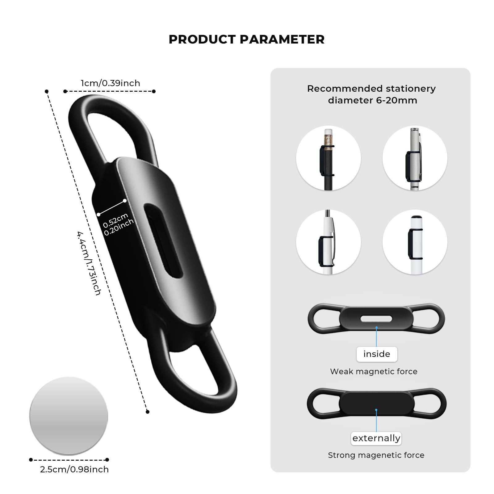 10 Pack Magnetic Pen Holder for Refrigerator, Adjustable Pen Pencil Holders, …