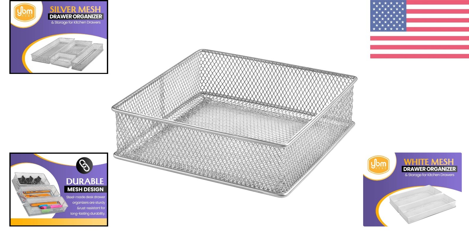 Stylish Silver Mesh Organizer Bins – Lightweight and Versatile Storage Solution