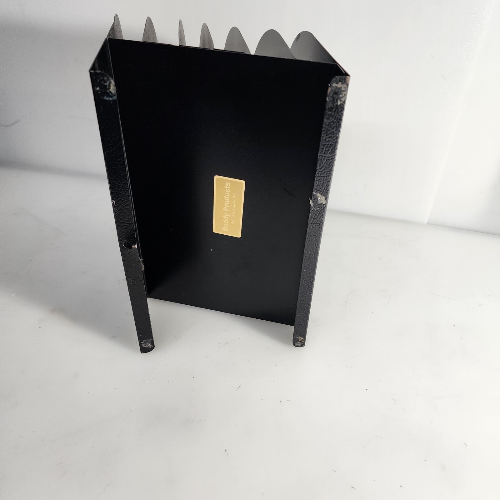 Vintage Steel 6 Compartment Desktop File Organizer Buddy