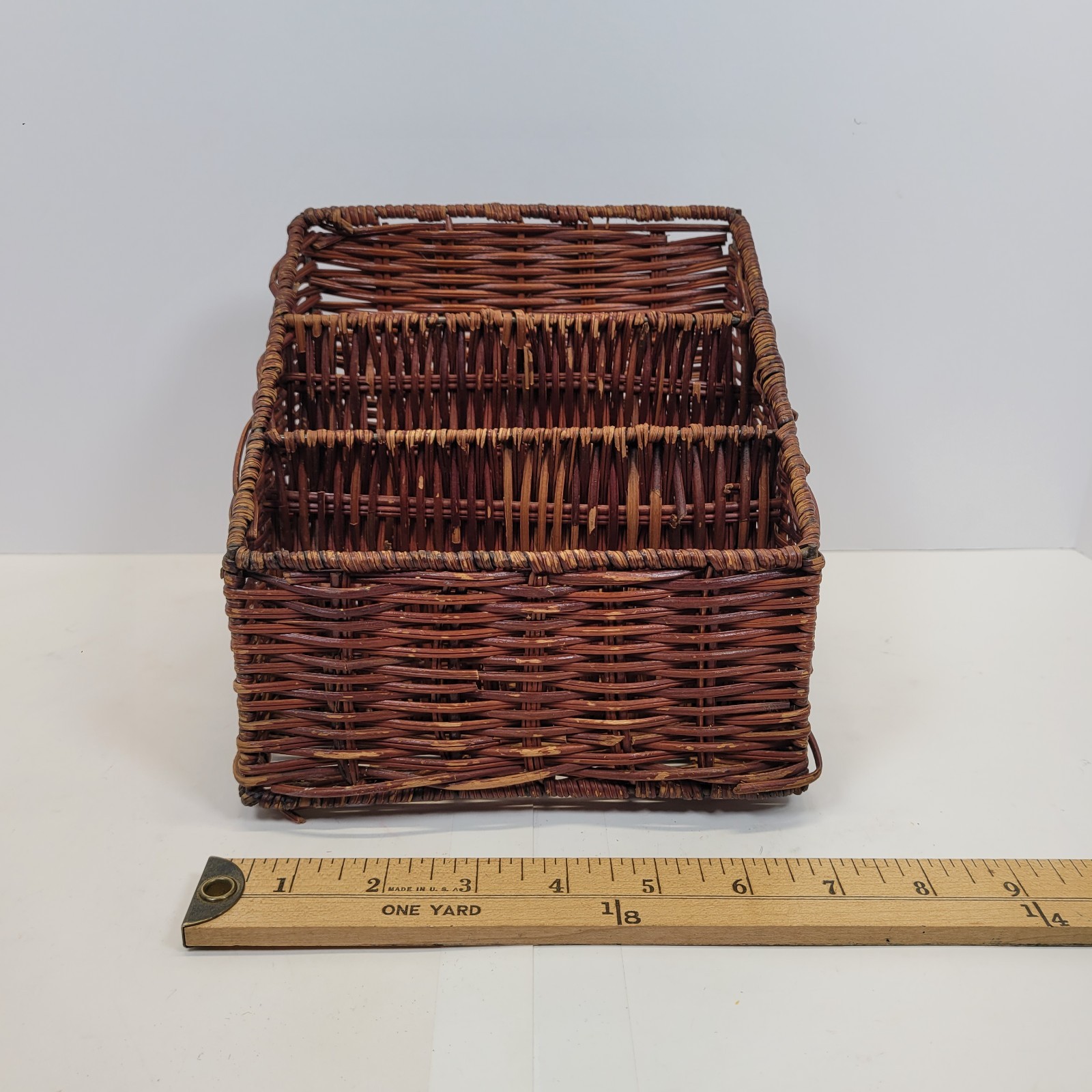 VTG 3 Compartment Wicker Desk Organizer 1829S25