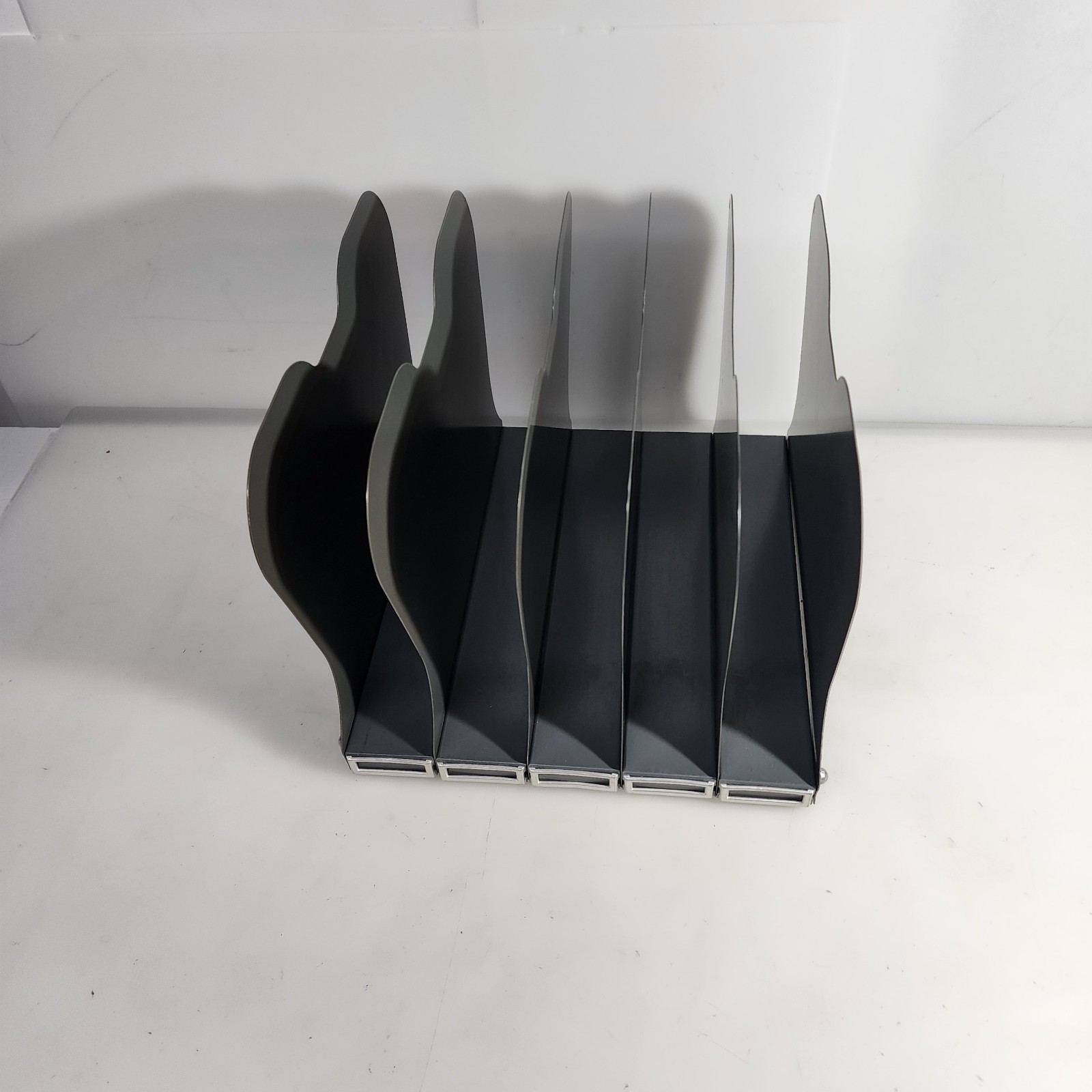 Vintage MCM Industrial Metal File Letter Sorter 8.5″x10″ 5 Slots Grey