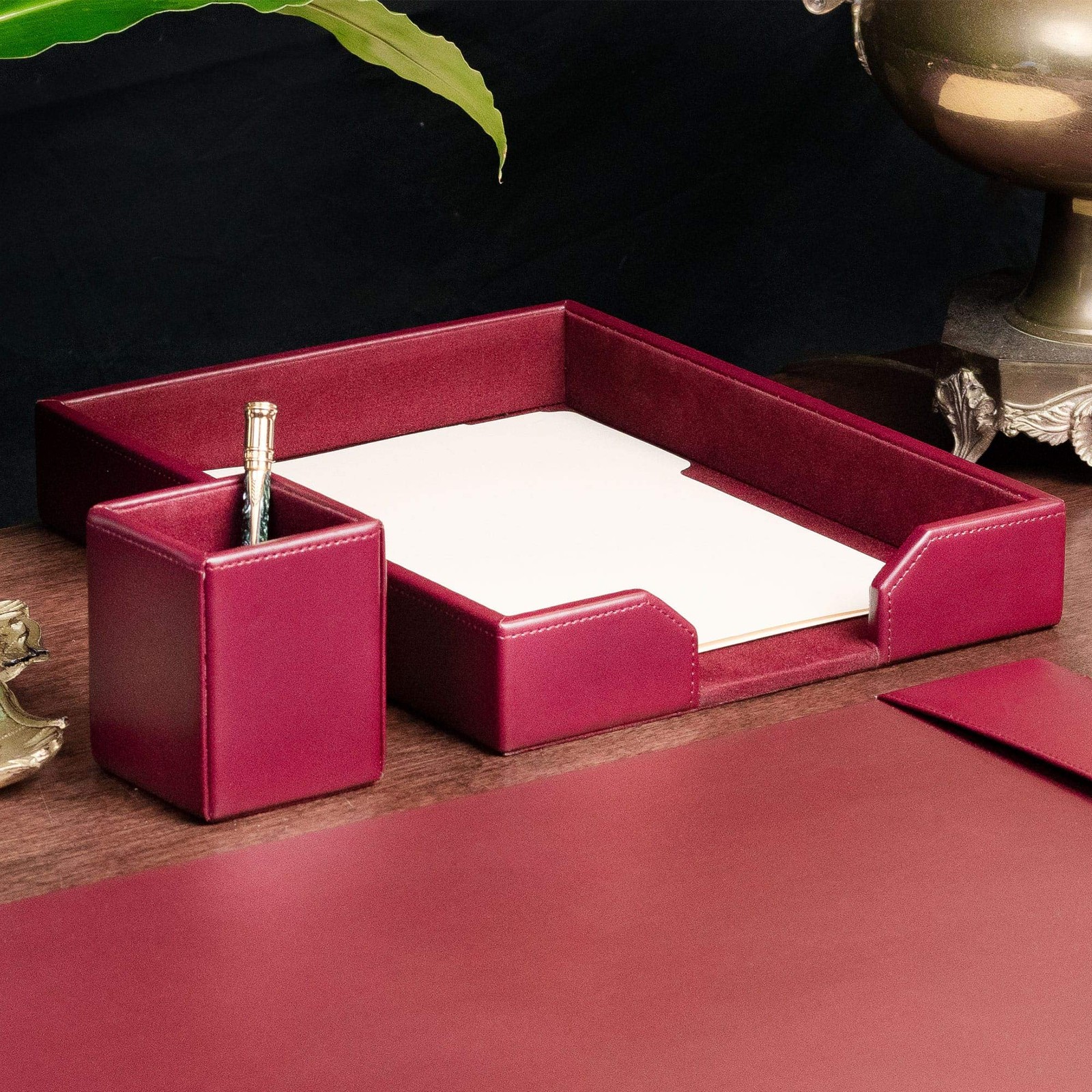Dacasso A5201 Letter Tray 13.5 X 10.5 X 2 Burgundy
