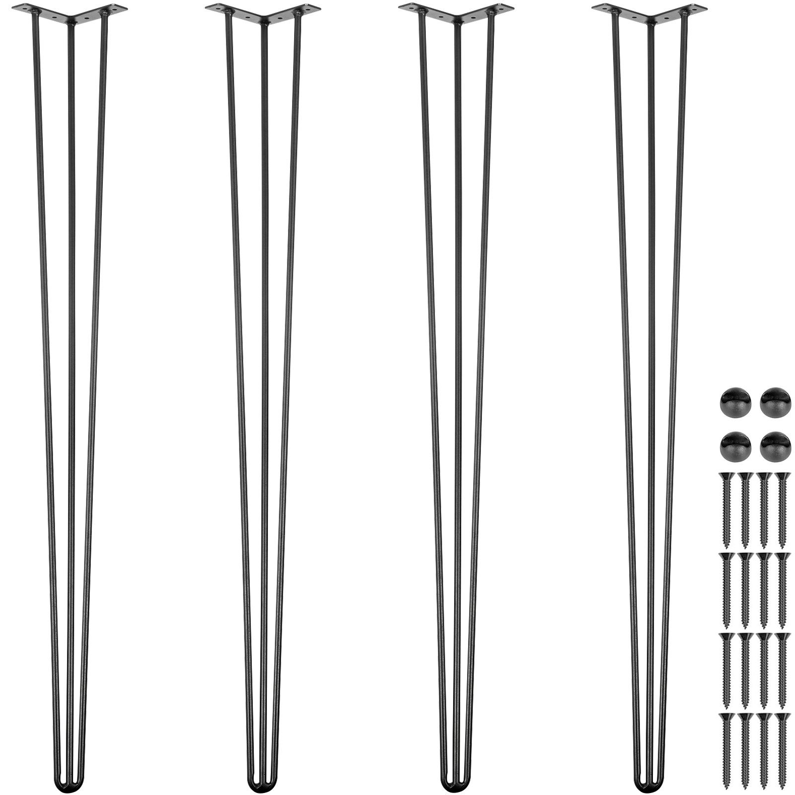 Hairpin Table Legs 36 in Black Set of 4 Desk Legs 220 lbs Load Capacity Each Leg