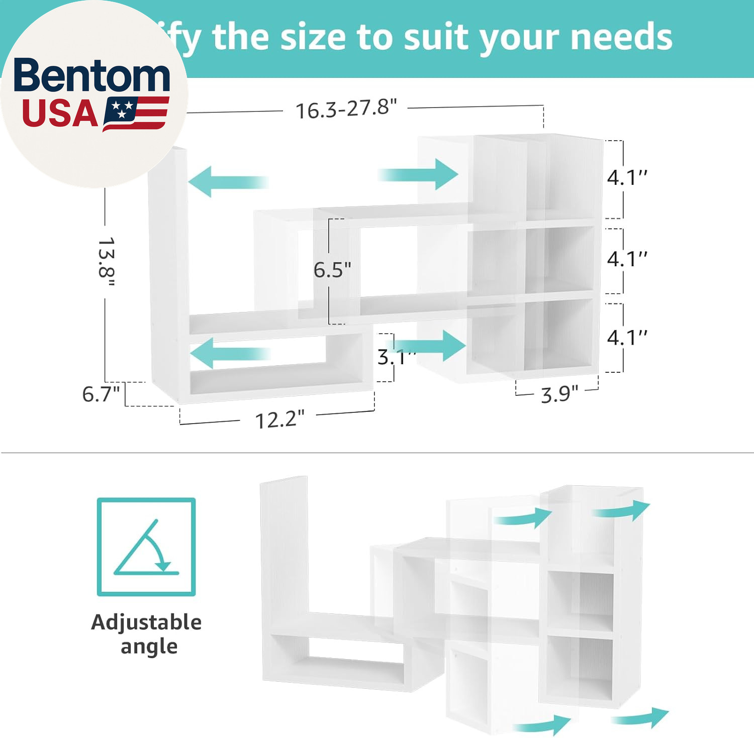 Desk Shelves Desktop Organizer Shlef – White Office Organization for Top of Desk
