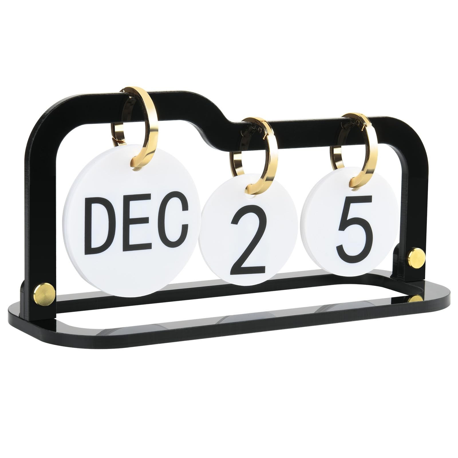 Acrylic Perpetual Desk Calendar 2026 Standing Flip, Vintage Style B (Black)