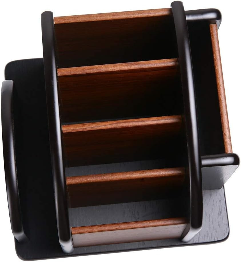 Siveit Wooden Desk Organizer, Desktop Office Supplies Storage Remote Control Cad