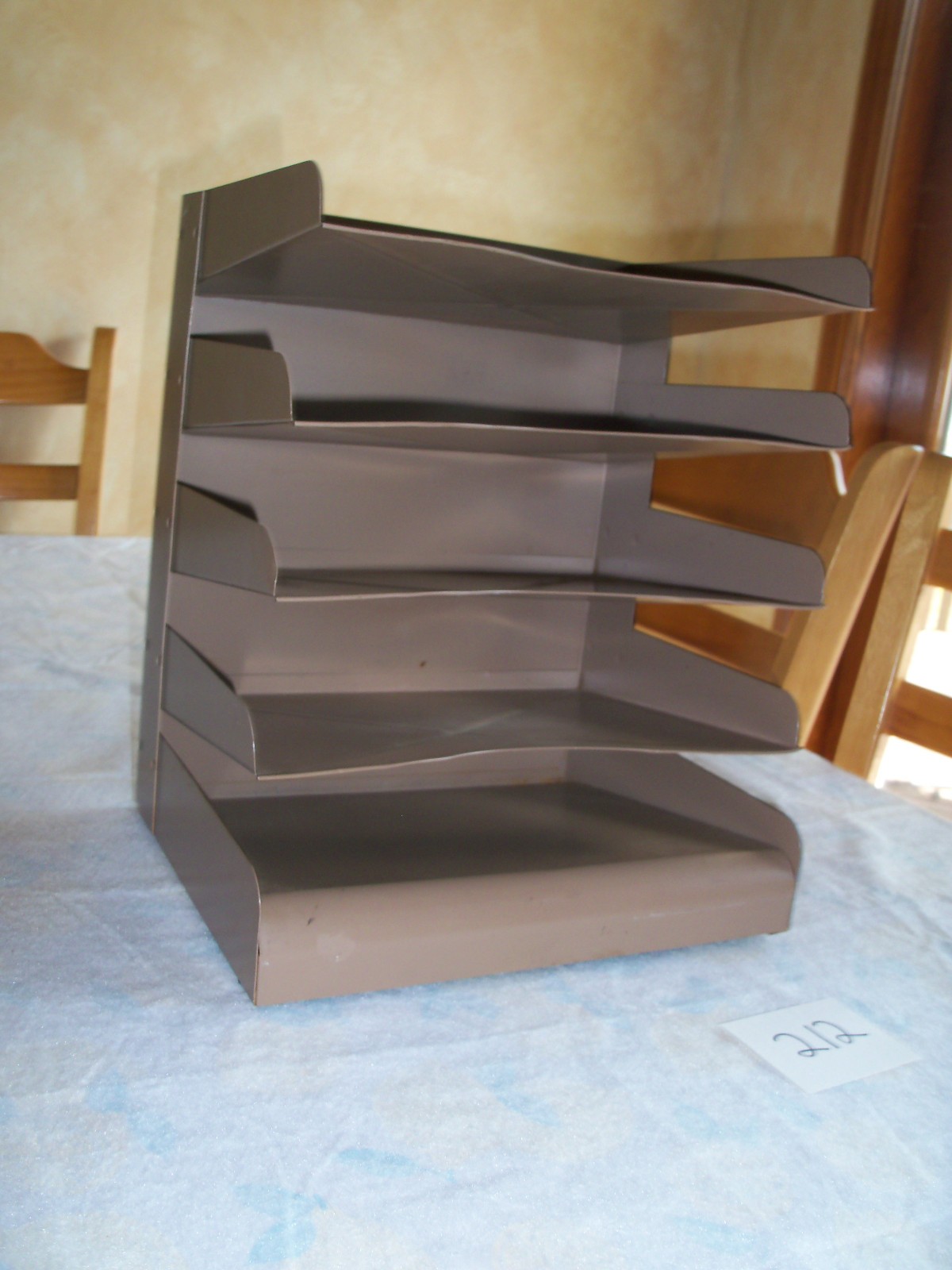 Nice VTG VERTIFLEX Industrial Metal Desk Paper Tray Organizer 5 Tier Slot File