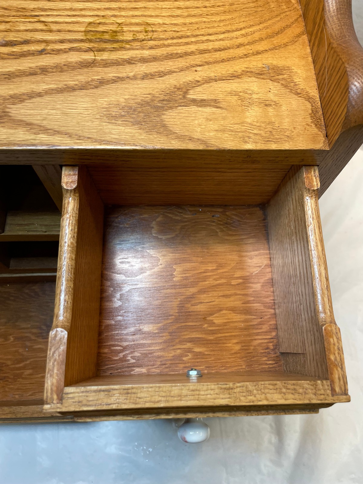 Vintage Desk Organizer Oak Wood Office Mail Letter Holder Executive 18 x 16 x 7