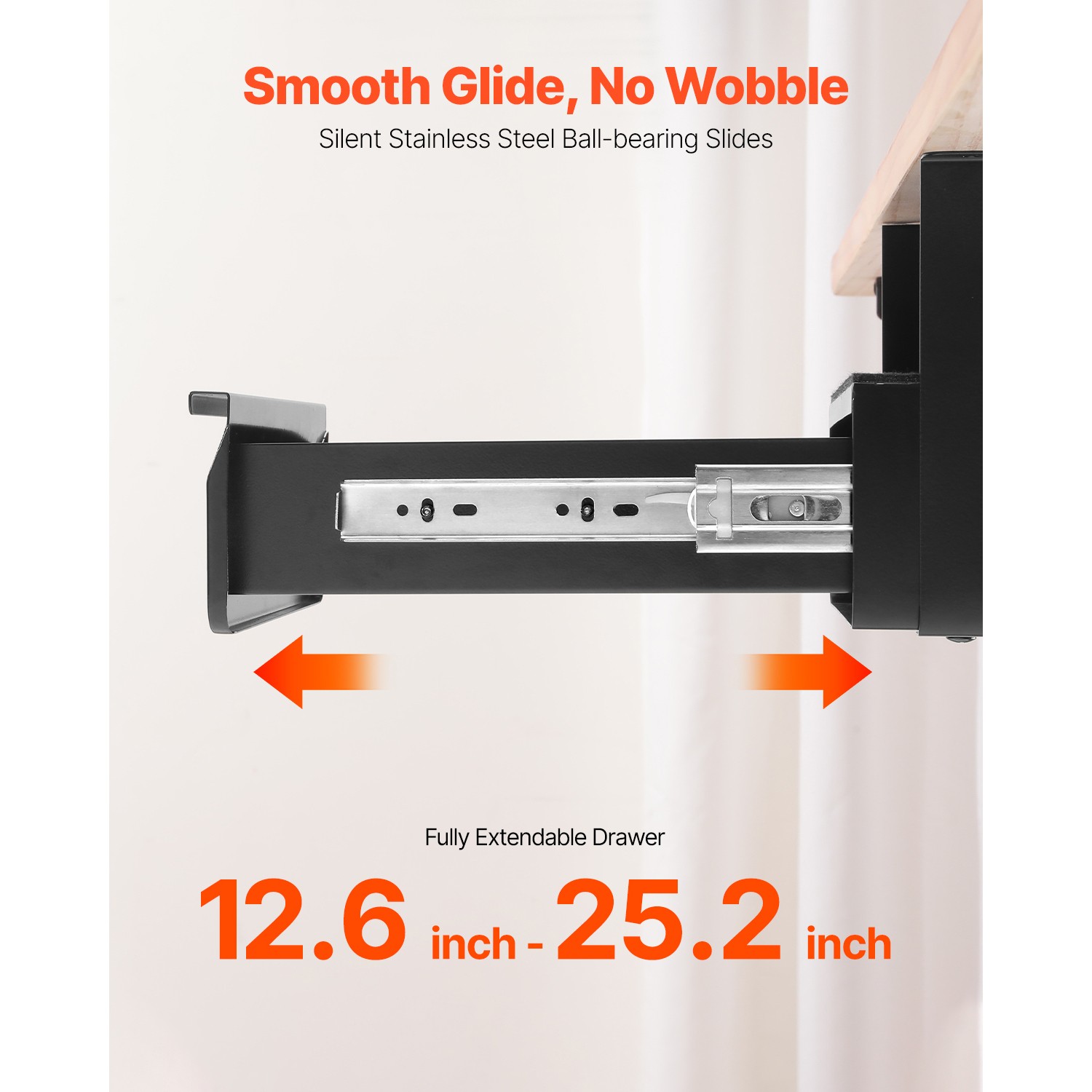 Uimoso 13 in Lockable Slide-Out Under Desk Drawer for Office and Home Use