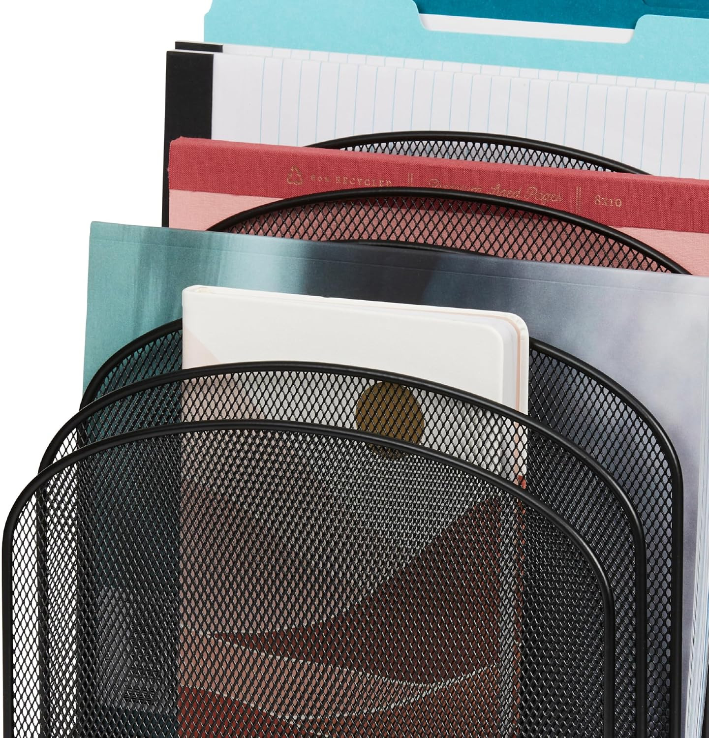 Stylish Onyx Desk Organizer with 8 Vertical Compartments for Home & Office