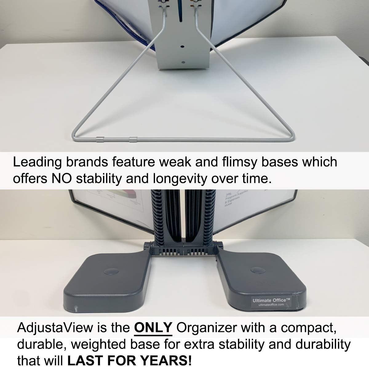 AdjustaView 20-Pocket Desk Reference Organizer W/ Easy-Load Pockets