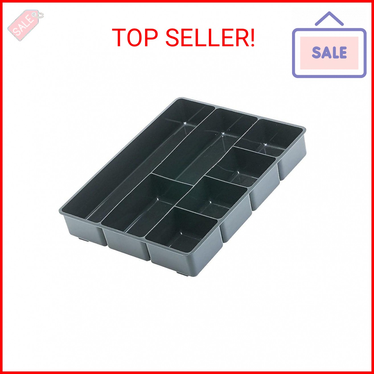 Rubbermaid Extra Deep Desk Drawer Director Tray, Plastic, 11.875 x 15 x 2.5 Inch