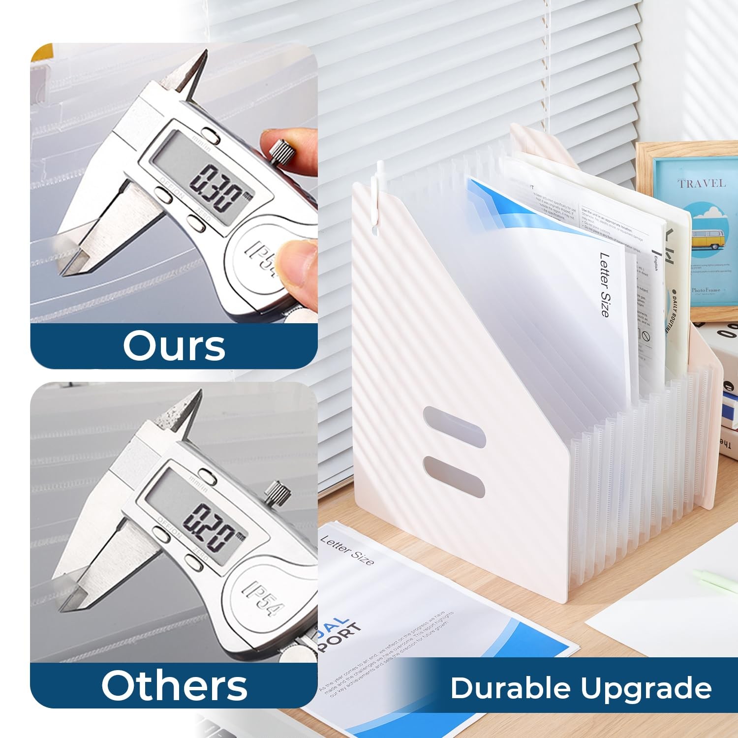 Y YOMA 2 Pack Expanding Magazine Holder with 13 Pockets | Portable Desktop Pl…