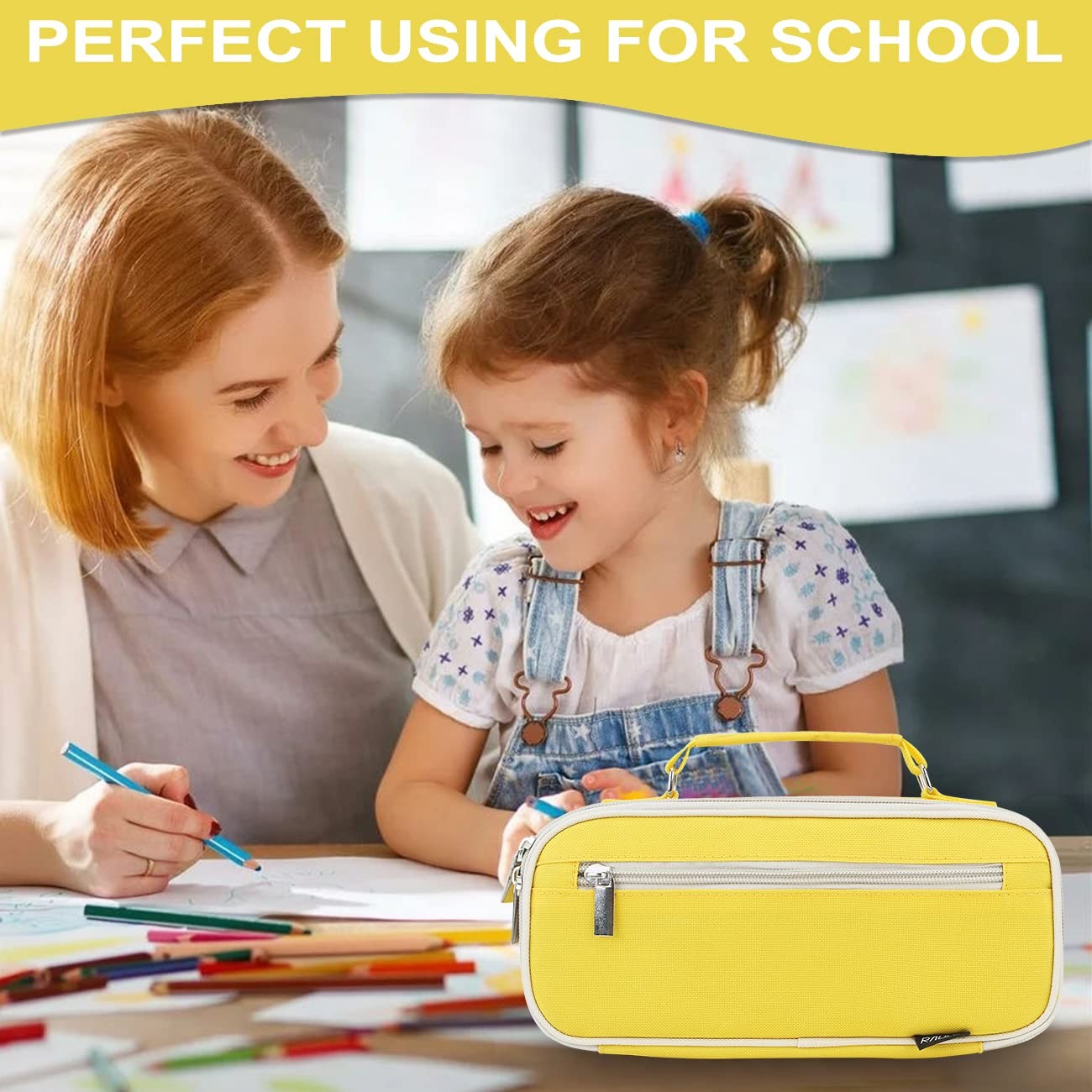 Pencil Case, Big Capacity Pencil Pouch Holder Multiple Compartments Pen Bag O…