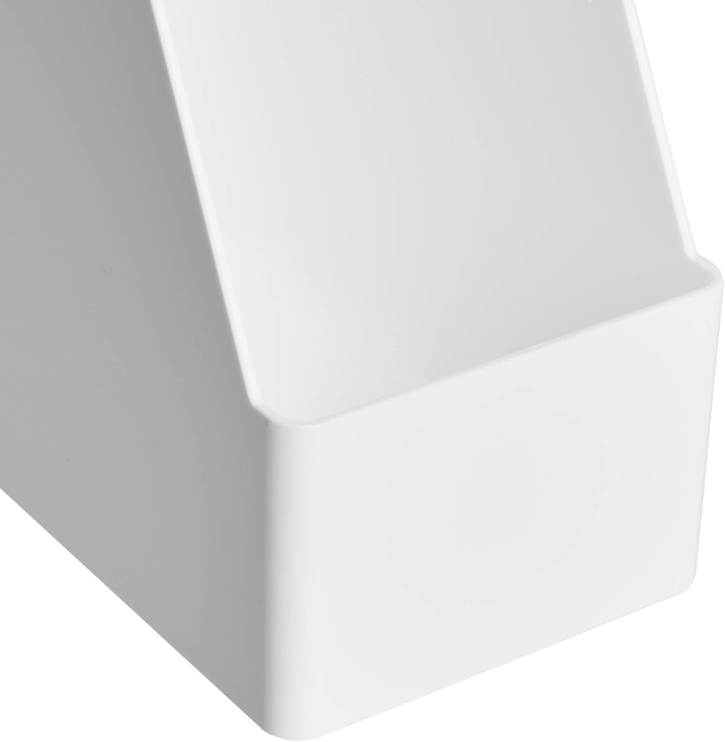 Plastic Desk Organizer Set, Rectangular Magazine Rack, White, 2-Pack, Office Sto