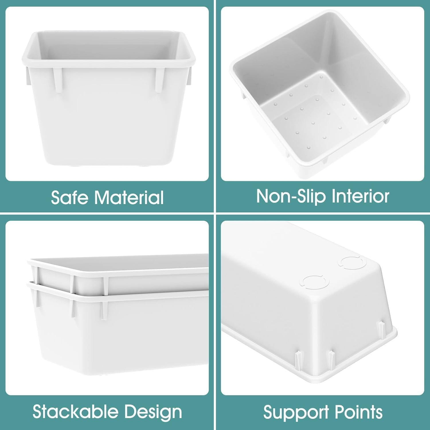 25 Pc White Plastic Drawer Organizer Set 4 Sizes for Desk Makeup Jewelry