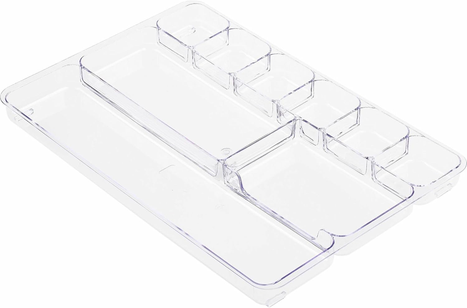 Lorell Drawer Tray Organizer, 9-Compartments, 9.38″ X 14″ X 1.25″, Plastic, Clea