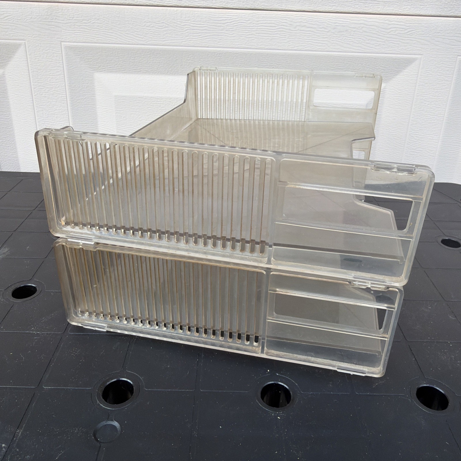 Vintage Paper Trays Lot of 2 Stackable Letter Organizers Eldon
