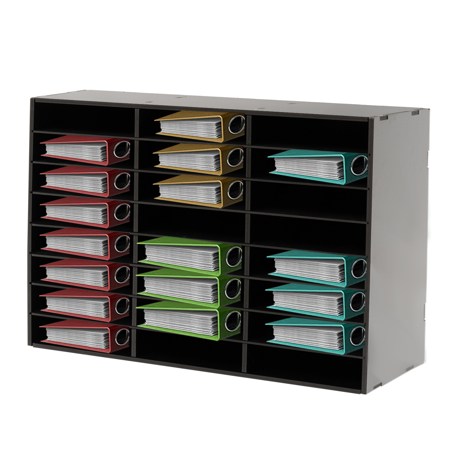 PVC Literature Organizer Desktop File Sorter Wear-resistant Display Stand Black~