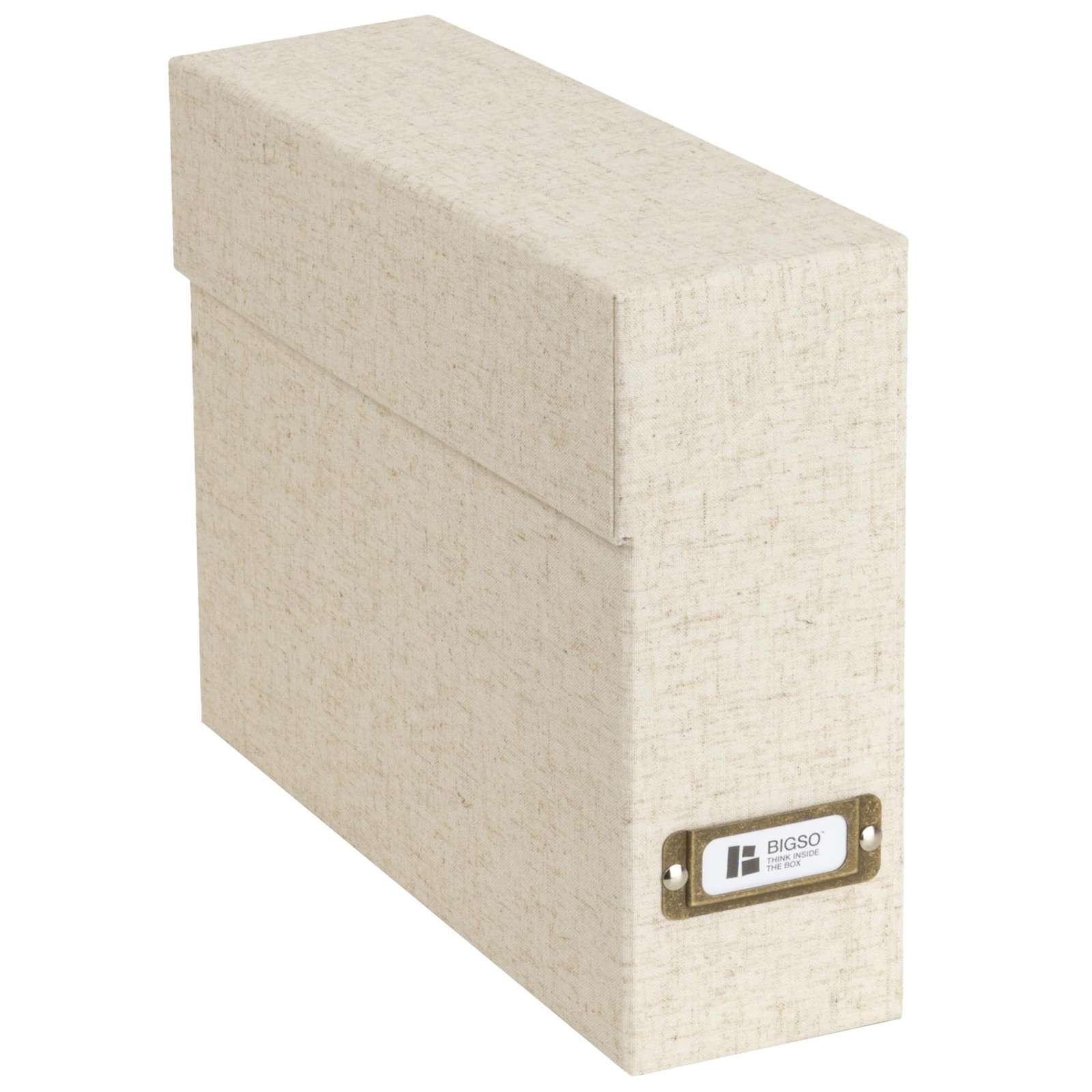 Bigso Lovisa Fiberboard Document W3.7 x D13 x H9.4 inches, Linen Textile