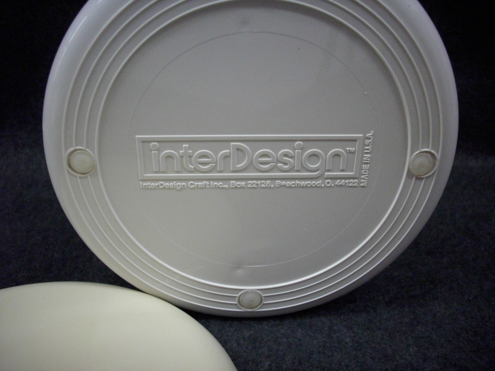 Vintage InterDesign White Swivel Office Desk Organizer Plastic Box Holder