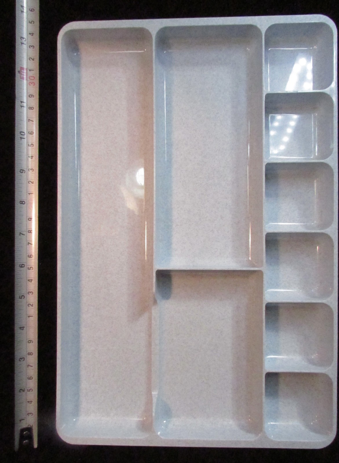 Rogers No. 517 Office Desk DRAWER ORGANIZER Speckled Gray 9 Compartments 9″x 14″