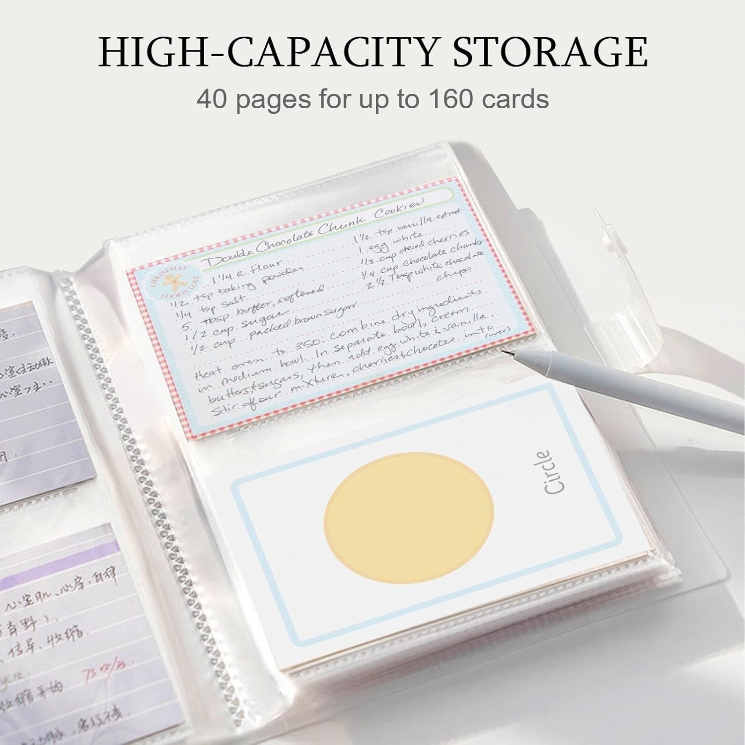 3×5 Index Card Organizer, BetterJonny Index Cards Clear Plastic Holder Organizer