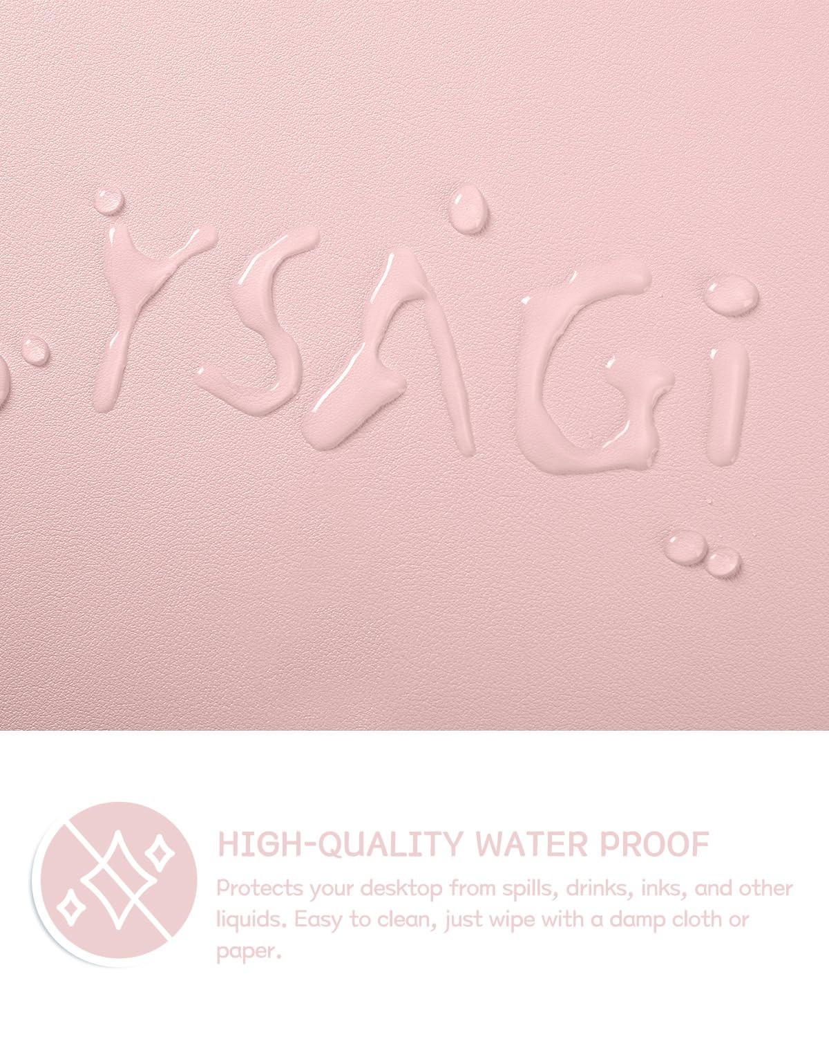 Writing Desk Pad Protector, YSAGi Anti-Slip Thin Mousepad 35.4″ x 17″, Pink