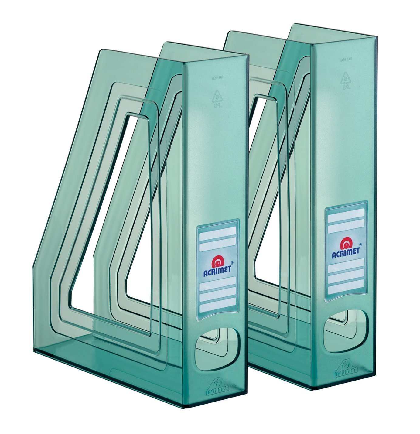 Acrimet Magazine File Holder (Pack with Two) (Clear Green)